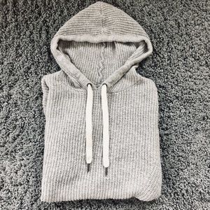 Lightweight grey knit hoodie